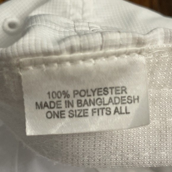 American Dry Goods Golf Tennis Hat White Lightweight Adjustable Tape - Picture 6 of 6